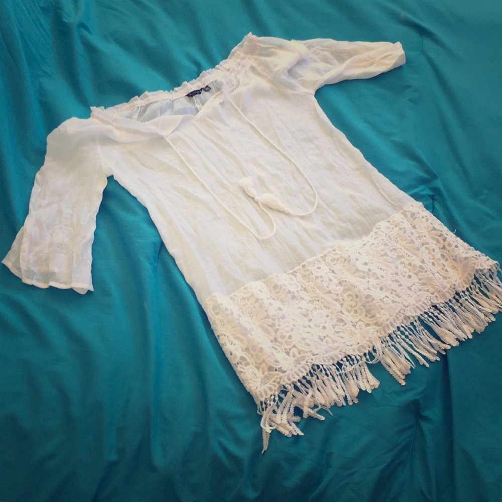 White lace cover up